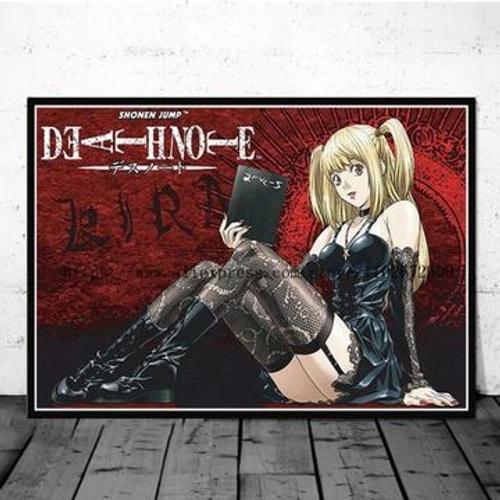 Affiche toile Death Note - Programme Manga Anime, impression murale Poster pour salon chambre à coucher décor sans cadre (80*120cm)