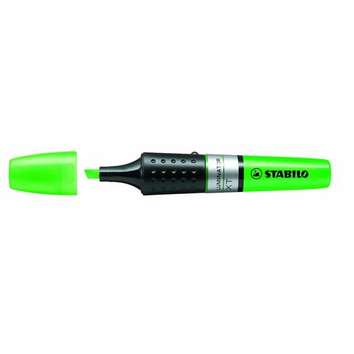 Stabilo Lot De 10 Surligneurs Luminator Niveau D'encre Visible Pte Biseautée Vert