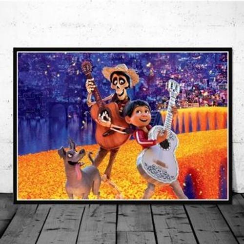 Affiche en toile Coco, affiches de peinture sur toile et,mpression murale Poster pour salon chambre ¿¿ coucher d¿¿cor sans cadre(80*120cm)