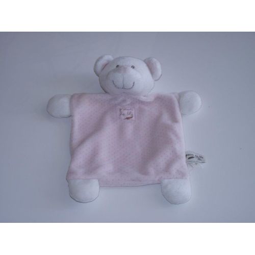 Doudou Grain De Ble Ours Plat Rose A Pois