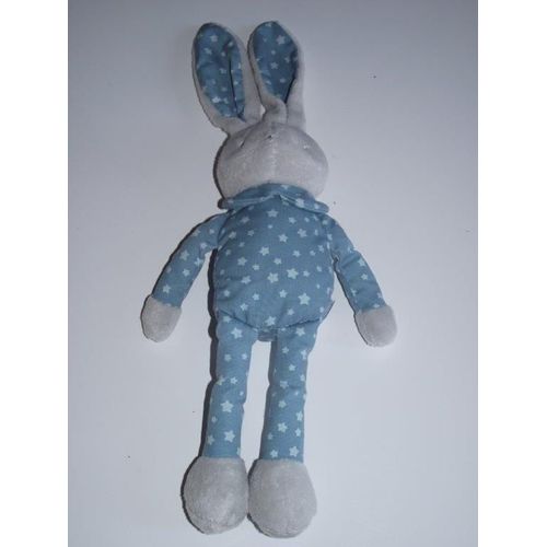 Doudou Klorane Lapin Gris Bleu Etoile Gris