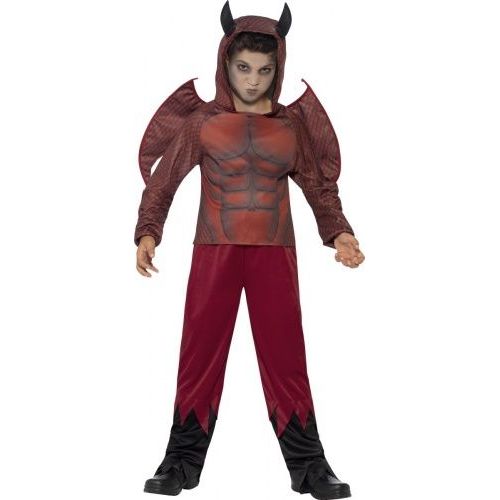 Déguisement Démon Diabolique Garçon Halloween, Taille 7 À 9 Ans