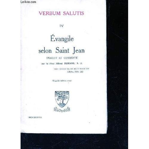 Verbum Salutis - Tome Iv -  Evangile Selon Saint Marc - / 13e Edition.