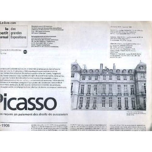 Le Petit Journal Des Grandes Expositions - Nouvelle Serie N°83 - 12 Octobre 1979 - 7 Janvier 1980 - Picasso, Oeuvres Recues En Paiement Des Droits De Succession -