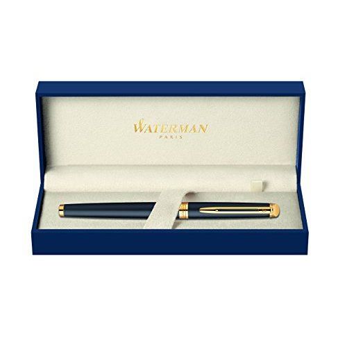 Waterman Hémisphère Stylo Plume Pointe Fine Noir Mat Attributs Dorés