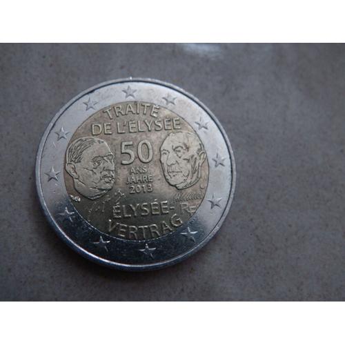 Pièce De 2 Euros Commémorative 2013 France "50 Ans Traité De L'elysée" 