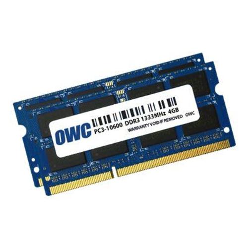Other World Computing - DDR3 - kit - 8 Go: 2 x 4 Go - SO DIMM 204 broches - 1333 MHz / PC3-10600 - CL9 - 1.5 V - mémoire sans tampon - non ECC