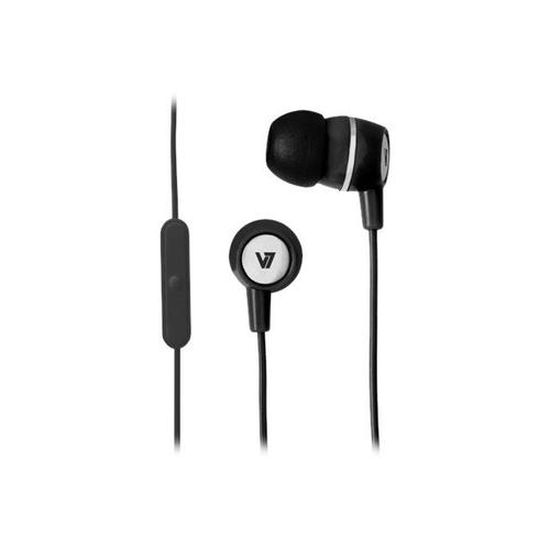 V7 HA110 - Écouteurs avec micro - intra-auriculaire - filaire - jack 3,5mm - noir