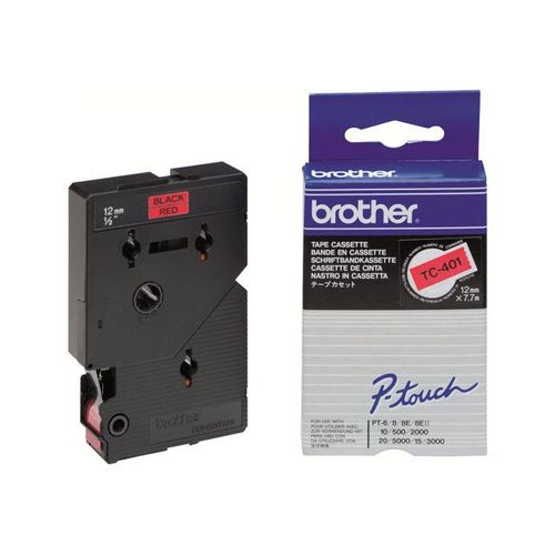 Brother - Noir, rouge - Rouleau (1,2 cm x 7,7 m) 1 unités bande imprimante - pour P-Touch PT-15, PT-20, PT-2000, PT-3000, PT-500, PT-5000, PT-6, PT-8, PT-8E