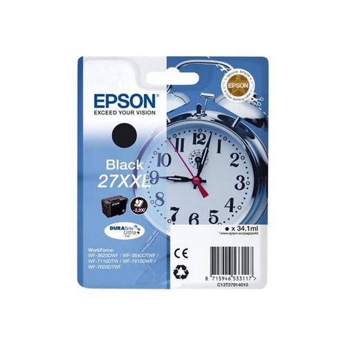 Epson 27XXL - 34.1 ml - taille XXL - noir - originale - blister - cartouche d'encre - pour WorkForce WF-3620DWF, WF-3640DTWF, WF-7110DTW, WF-7610DWF, WF-7620DTWF
