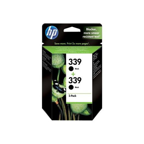 HP 339 - Pack de 2 - 21 ml - noir - originale - cartouche d'encre - pour Deskjet 69XX; Officejet 6310, K7100, K7103; Photosmart 25XX, 8050, 8750, D5160, Pro B8350