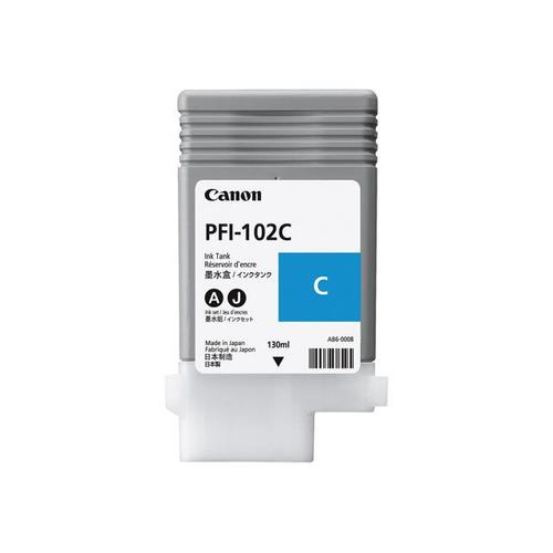 Canon LUCIA PFI-102 C - 130 ml - cyan - originale - réservoir d'encre - pour imagePROGRAF iPF510, iPF610, iPF650, iPF655, iPF710, iPF750, iPF755, iPF760, iPF765, LP24