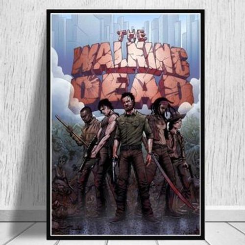 Affiche en toile The Walking Dead,mpression murale Poster pour salon chambre ¿¿ coucher d¿¿cor sans cadre(90*130cm)