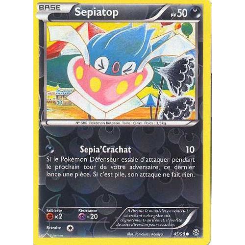 Carte Pokémon 45/98 Sepiatop Holo Reverse Origines Antiques- Vf 