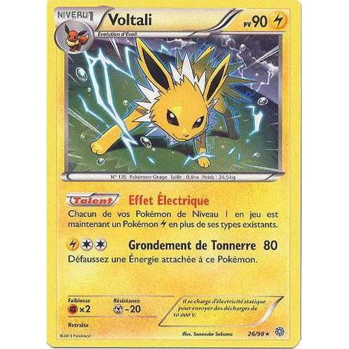 Carte Pokémon 26/98 Voltali Holo Reverse Origines Antiques- Vf 