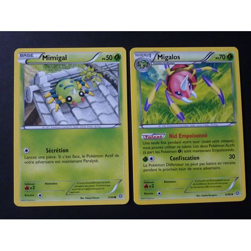 Mimigal 5/98 Et Migalos 6/98 - Pokemon Xy Origines Antiques 