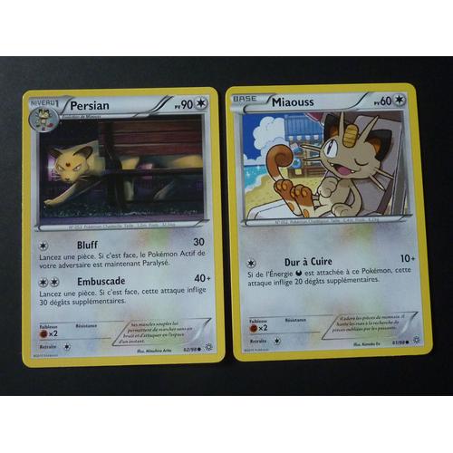 Persian 62/98 Et Miaouss 61/98 - Pokemon Xy Origines Antiques 