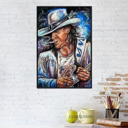 Affiche en toile double probl¿¿me Stevie Ray Vaughan,mpression murale Poster pour salon chambre ¿¿ coucher d¿¿cor sans cadre(90*130cm)