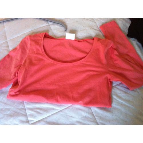 T-Shirt 3 Suisses Manches Longues Orange