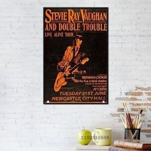 Affiche en toile double probl¿¿me Stevie Ray Vaughan,mpression murale Poster pour salon chambre ¿¿ coucher d¿¿cor sans cadre(80*120cm)