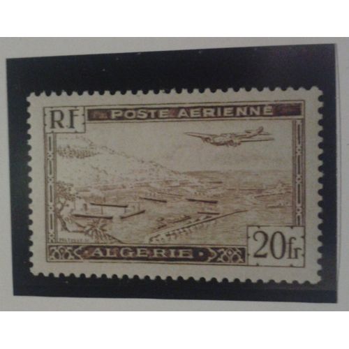 Timbre Algérie Poste Aérienne Yt N°4a Tbc Tf Sup Avion Survolant La Rade D'alger 1946