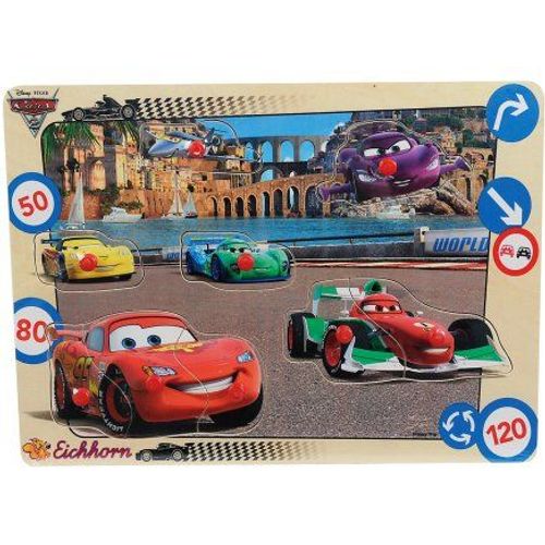 Puzzle En Bois A Encastrer Cars 9 Pieces - 100003282