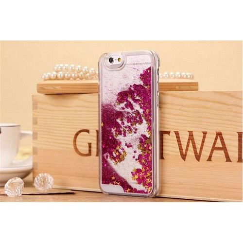 Coque Case Liquide Fushia Pailettes Etoiles Bling Diamant Stars Iphone 6 Plus (5"5) Etui Bumper