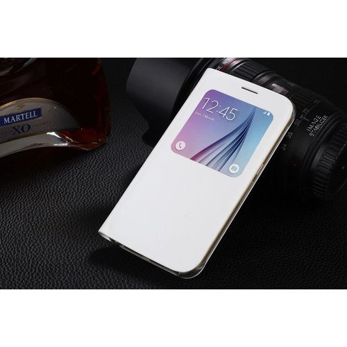Coque Etui À Rabat Blanc White Samsung Galaxy S6 Bumper Etui Housse Case Design