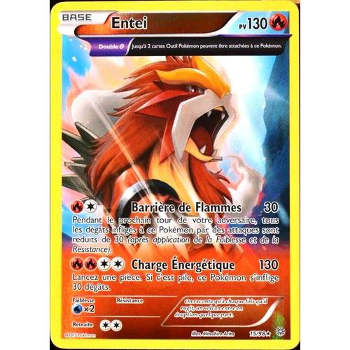 Carte Pokémon 15/98 Entei 130 Pv - Holo Reverse Xy07 - Origines Antiques Neuf Fr