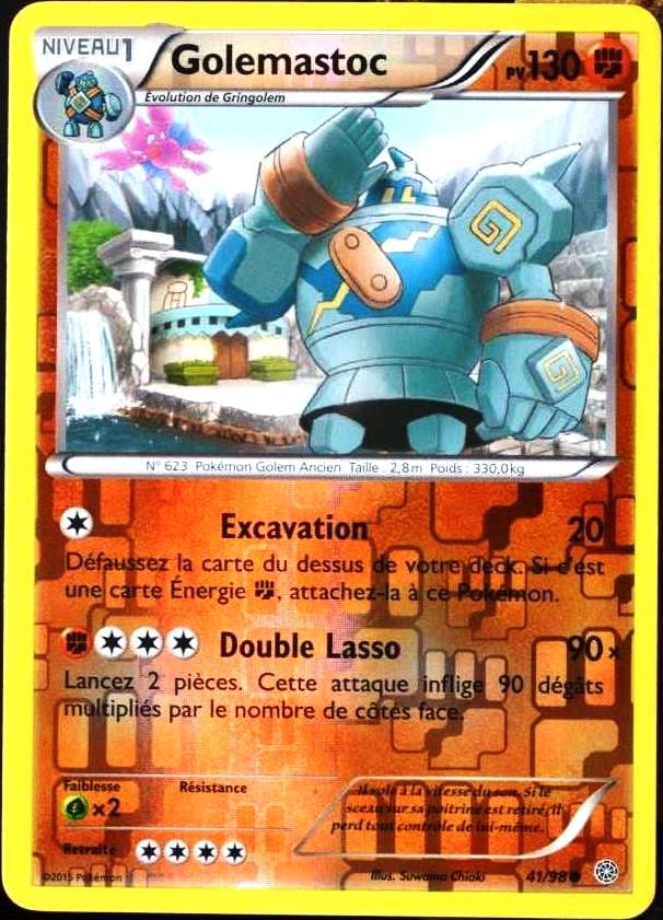 Carte Pokémon 41/98 Golemastoc 130 Pv - Reverse Xy - Origines Antiques Neuf Fr