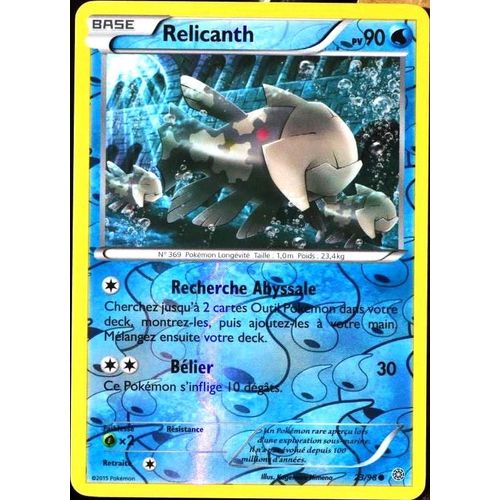 Carte Pokémon 23/98 Relicanth 90 Pv - Reverse Xy07 - Origines Antiques Neuf Fr