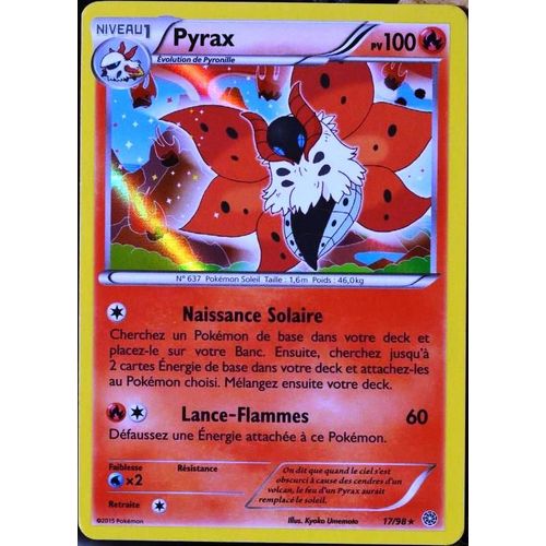 Carte Pokémon 17/98 Pyrax 100 Pv - Holo Xy07 - Origines Antiques Neuf Fr