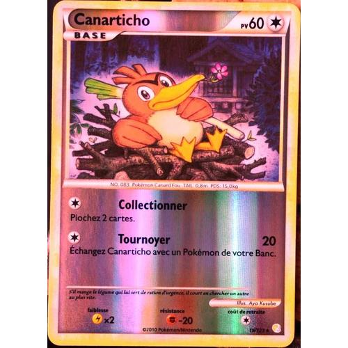 Carte Pokémon 19/123 Canarticho 60 Pv - Reverse Heartgold Soulsilver Neuf Fr