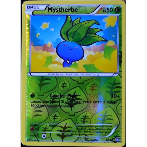 Carte Pokémon 1/98 Mystherbe 50 Pv - Reverse Xy07 - Origines Antiques Neuf Fr