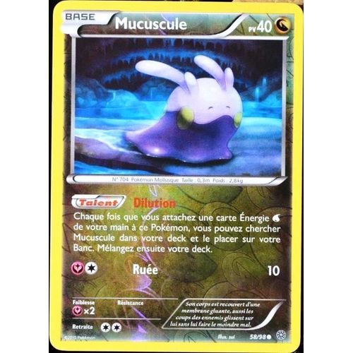 Carte Pokémon 58/98 Mucuscule 40 Pv - Reverse Xy07 - Origines Antiques Neuf Fr