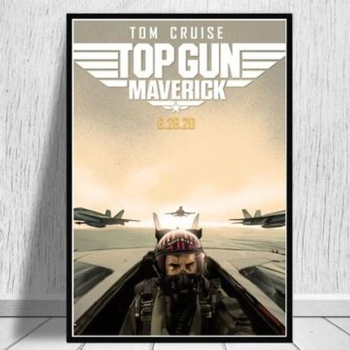 Affiche toile Top Gun Maverick casque affiche du film,mpression murale Poster pour salon chambre ¿¿ coucher d¿¿cor sans cadre(90*130cm)
