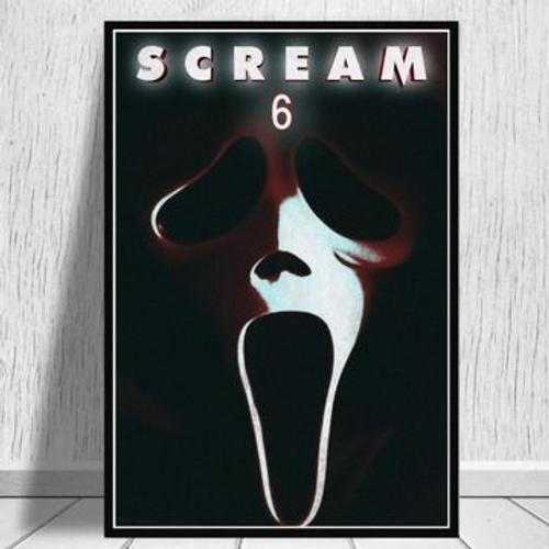 Affiche en toile Scream 6, peinture sur toile,mpression murale Poster pour salon chambre ¿¿ coucher d¿¿cor sans cadre(90*130cm)