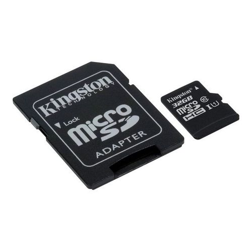Kingston - Carte mémoire flash (adaptateur microSDHC - SD inclus(e)) - 32 Go - UHS Class 1 / Class10 - microSDHC UHS-I
