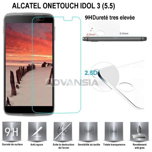 Vitre Protection D'ecran En Verre Trempé Incassable Tempered Glass - Alcatel Onetouch Idol 3 (5.5)