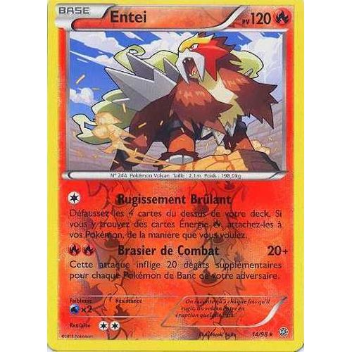 Carte Pokémon Entei 14/98 Holo Reverse Antiques