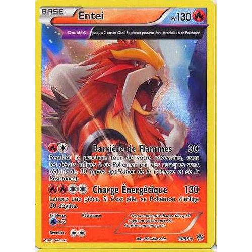 Carte Pokémon Entei 15/98 Holo Reverse Antiques