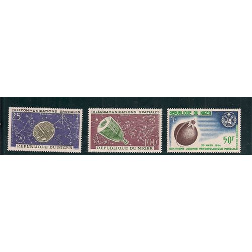 Niger- 3 Timbres Neufs Télécommunications Spatiales- N° A36 A37 Et A41