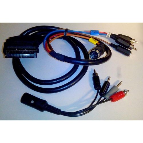 Câble adaptateur péritel / audio vidéo composite midi cinch RCA mâle + Jack  3.5 mm