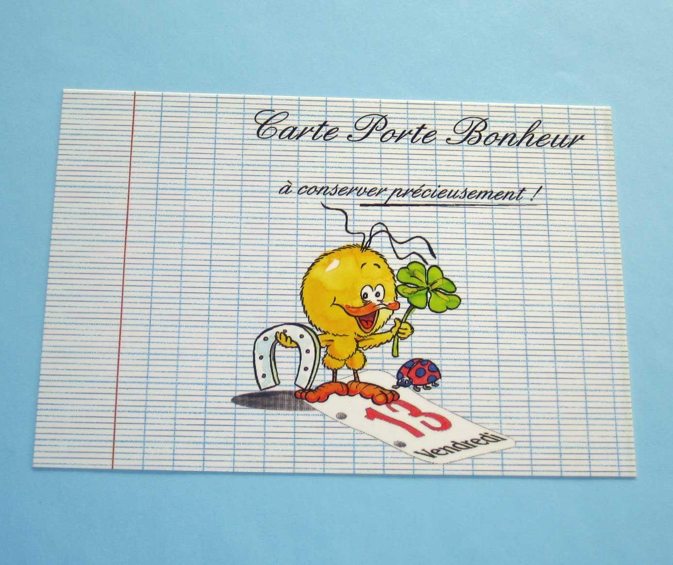 Carte Postale Humour Piaf Porte Bonheur Fer A Cheval Vendredi 13 Trefle 4 Feuilles Coccinelle Format 15x10 5cm Rakuten