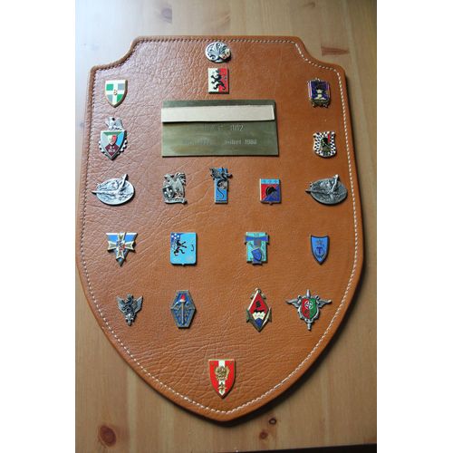 Blason En Cuir Avec 20 Medailles Armee Francaise Ctac 802   1983---1988