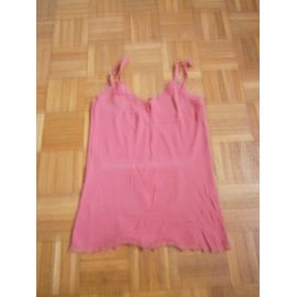 Débardeur Rose Taille M Col En V Dentelle Marque Guess