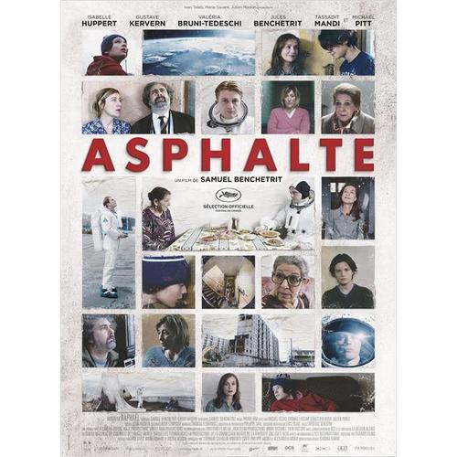 Asphalte-Véritable Affiche De Cinéma Pliée-Format 120x160 Cm - De Samuel Benchetrit Avec Isabelle Huppert, Gustave Kervern, Valeria Bruni Tedeschi, Jules Benchetrit, Michael Pitt, Tassadit Mandi- 2015