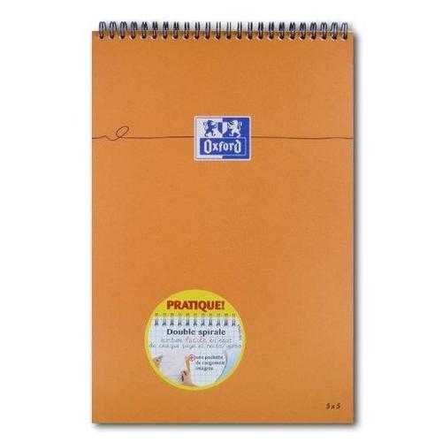 Oxford Lot De 10 Bloc-Notes À Spirale 80 Feuilles A4+ 210 X 315 Mm Quadrillé 80g