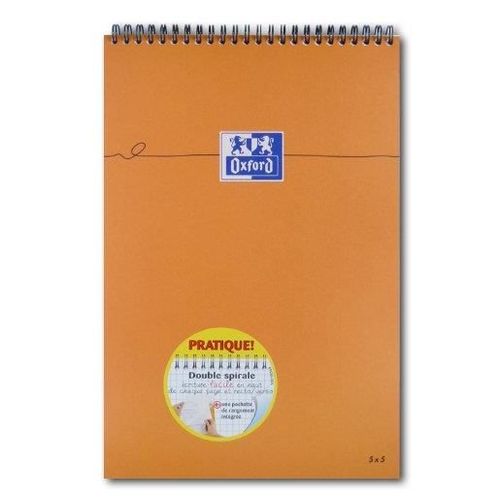 Oxford Lot De 3 Bloc-Notes À Spirale 80 Feuilles A4+ 210 X 315 Mm Quadrillé 80g