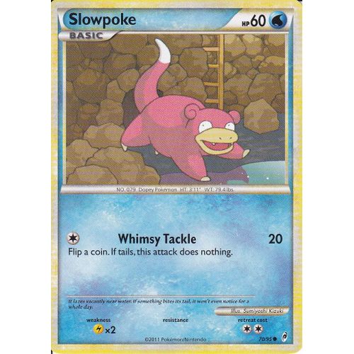 Carte Pokemon - Slowpoke ( Ramoloss ) - 70/95 - Call Of Legends ( Appel Des Legendes ) - Carte Anglaise -